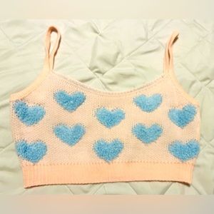 New Pastel Gothic Pink Anime Heart Crop Top Women’s Small Cosplay Shirt